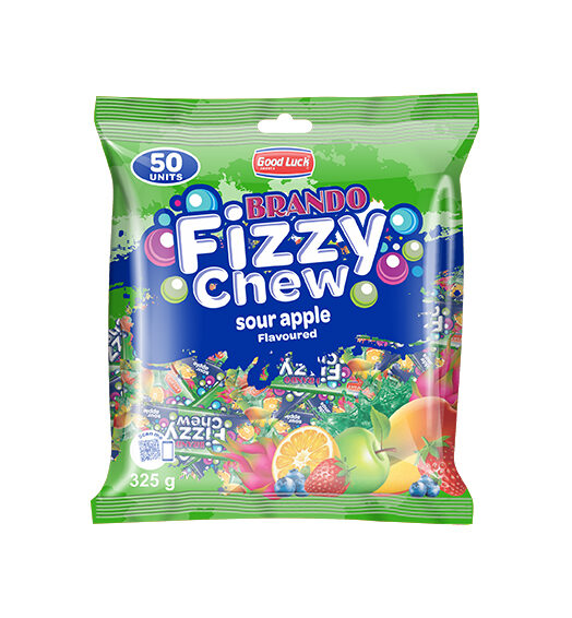 BRANDO FIZZY CHEW SOUR APPLE FLAVOURS 50pcs