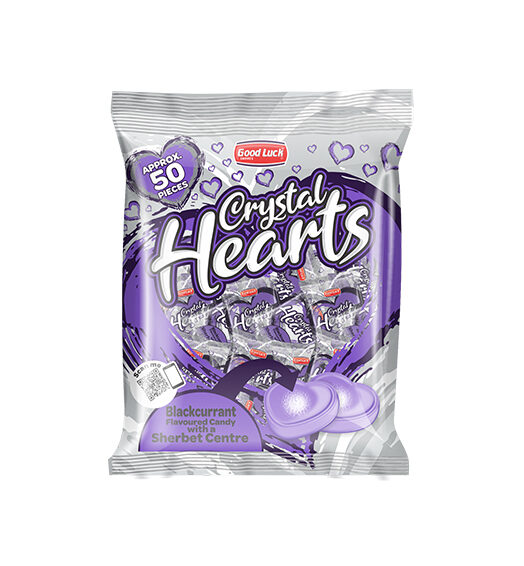 CRYSTAL HEART BLACK CURRENT CANDY  50s
