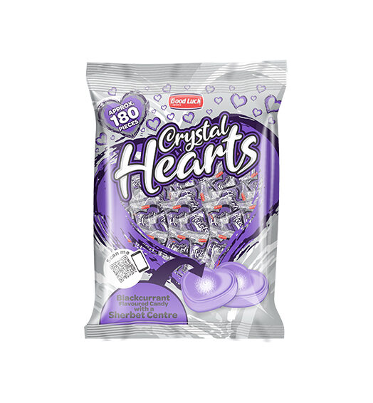 CRYSTAL HEART BLACKCURRANT CANDY  180s